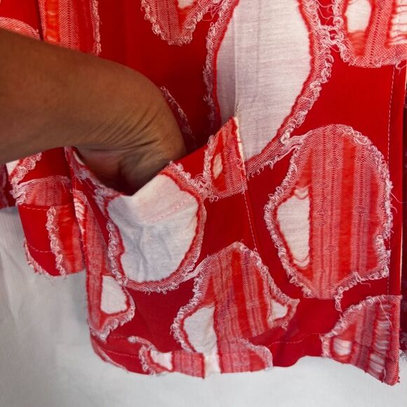 Kaktus Distressed Abstract Artsy Button Front Cardigan Top Size Medium - Picture 8 of 10